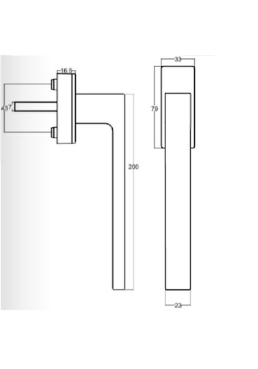SÜRME KAPI KOLU KARE MAÇALI AT MAT SİYAH