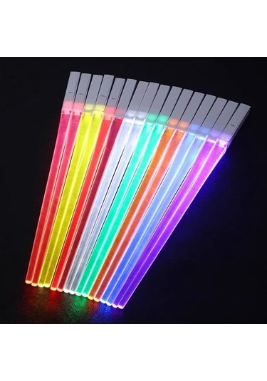Chopssticks Led Işıklı Yemek Çubukları Ve Sofra Takımı Çift5 Beyaz