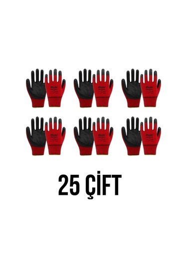 Beybi PN Zebra Nitril Eldiven Kırmızı/Siyah No:10 25 Adet