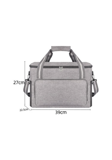 Cbtx 24l Isı Yalıtımlı Seyahat Öğle Yemeği Çantası Su Geçirmez Oxford Kumaş Piknik Soğutucu Tote Omuz Çantası - Siyah