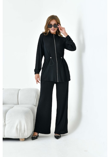 Ftz Kadın Örme Takım Siyah 30992 Siyah