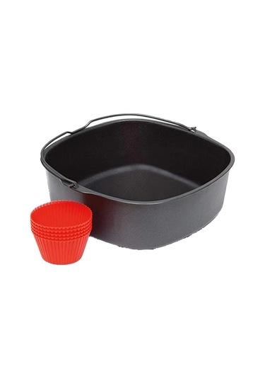 Hava Fritöz Aksesuarları Seti Kare Kek Sepeti 8 İnç Pişirme Kek Kalıbı