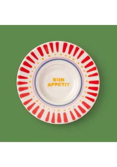 Evidea Kitchen Bon Appetit Çay Tabağı - Renkli - 13 Cm Renkli Çok Renkli