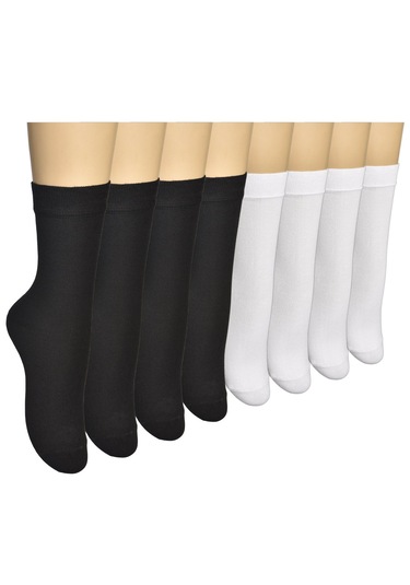 Özeren Bayan Bambu Dikişsiz Çorap Siyah Ve Beyaz 12 Çift Siyah - Beyaz