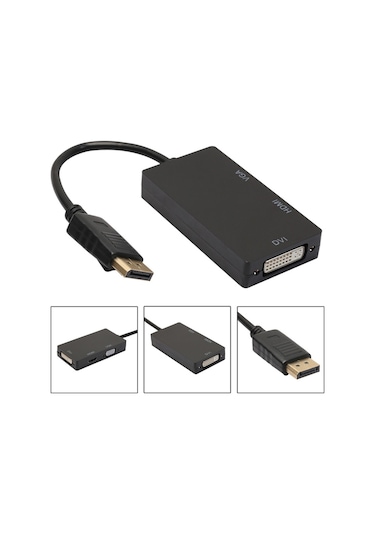 Displayport To Hdmi Vga Dvi Çevirici Dp Dönüştürücü Display Port