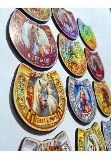 Magnitura.ru 2026 Yılının Sembolü Atlı Yeni Yıl Mıknatısları Ağaçlı 24 Adet 445168874