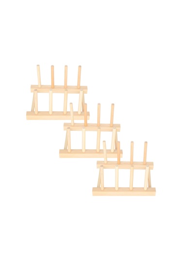 Youtek Ahşap Katlanabilir Tabak, Kitap Ve Ev Eşyaları Depolama Rafı - 3 Adet 130106a Diğer