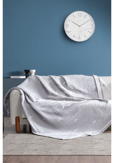 Afra Battaniye Çift Kişilik Gri