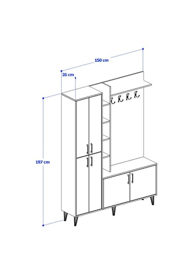 Berlin Portmanto - Atlas Çam - Antrasit