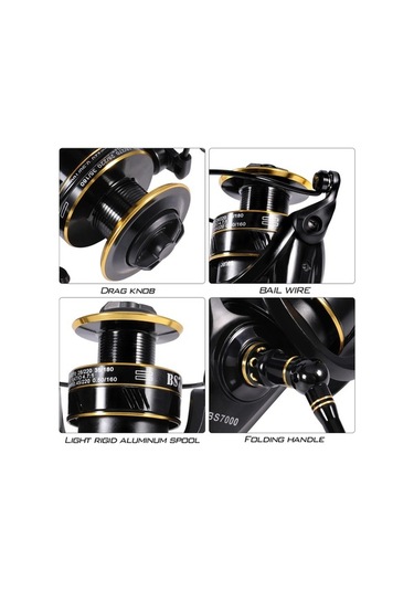 Novahub Yüksek Kaliteli Alüminyum Balıkçılık Makara Series 5000, 5.0:1 Dişli, 14+1 Bilyalı Rulman, Siyah