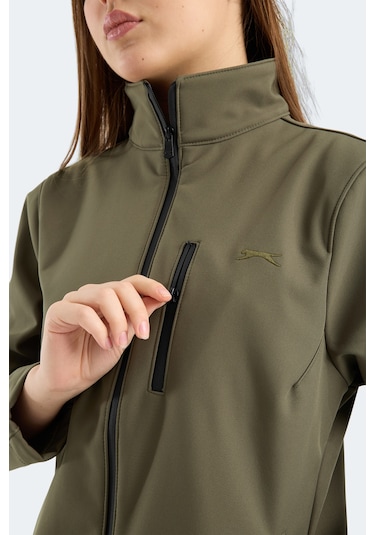 Slazenger Hıp Style Kadın Dik Yaka Fermuarlı Haki Mont & Kaban Haki