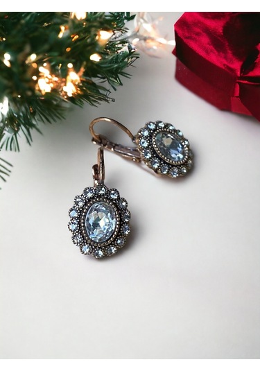 Kristal Taşlı Oval Küpe Tycd144cd5915f0732 Beyaz