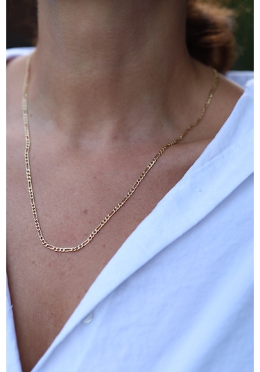 14 Ayar Altın Figaro Zincir Znc23437 Sarı Altın