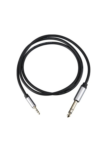 Pazly 3,5-6,5mm Alüminyum Alaşımlı Ses Kablosu, Erkekten Erkeğe Bağlantı, Siyah/gümüş