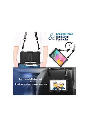 Samsung Galaxy Tab S9 Fe Plus / S9 Plus 12.4inç Uyumlu Kılıf Defender Askılı Pars Case Fuji X610 X810