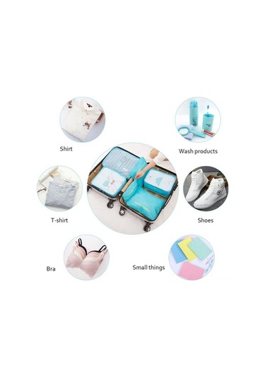 Tongxida 6'lı Set Hafif Seyahat Çantası - Sıkıştırılabilir Çamaşır Düzenleyici, Su Geçirmez Valiz Organizer Gri Gri