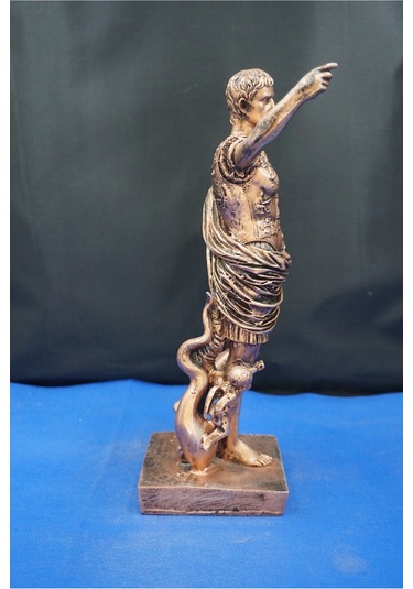 Sezar Augustus Roma İmparatoru Heykeli - 33 Cm Dekoratif Biblo, Ev & Ofis Hediyelik Aksesuar Bakır