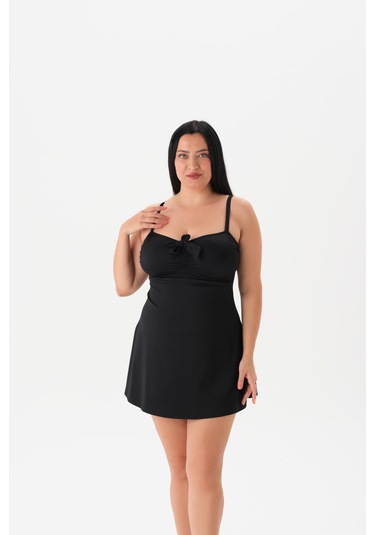 4056my Elbiseli Mayo Siyah Çok Renkli