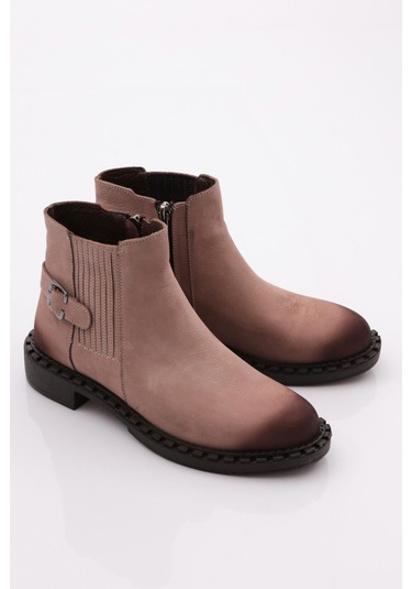 Dgn 042 Kadin Yani Tokali Klasik Bot 042-2495-R1908 Vizon Nubuk