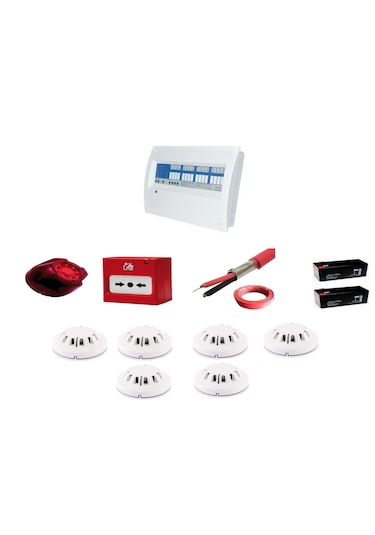 6 Bölgeli Konvensiyonel Sertifikalı Yangın Alarm Seti