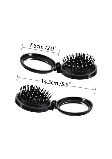 Paket Katlanabilir Seyahat Aynası Saç Fırçaları Yuvarlak Taşınabi