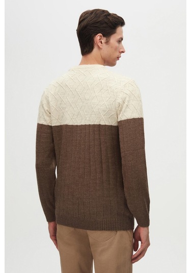 Ds Damat Regular Fit Kahverengi Baklava Tüylenme Yapmayan Bisiklet Yaka Triko Kazak 3hc062ortbkzk Kahverengi