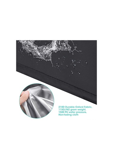 Jeemson 75x70 Cm 420d Oxford Bbq Mangal Koruması, Yağmur Ve Toz Koruyucu, Taşıma Kolu İle Dış Mekan Isıtıcı Kılıfı Siyah