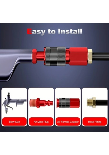 Willowhaven 15 Parça Universal Hava Hortumu Bağlantı Seti, 1/4 İnç Npt Kırmızı Hava Kompresörü Aksesuarları