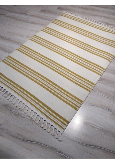Tarz Wool 20-001Sarı Yün Dokuma Kilim 115X170 Cm