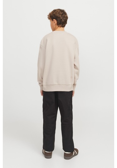 Jack & Jones Jjtaka Sweat Crew Neck Jn Krem Erkek Çocuk Sweatshirt 000000000102257562 Bej