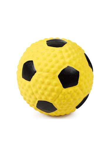 Lemestar Küçük Boy Sarı Futbol Şeklinde Lateks Köpek Oyuncak Topu - İçten Ses Çıkaran, Egzersiz Ve Eğitici, Ev Ve Dışarıda Kullanım, Diş Bakımı Fz-e5065