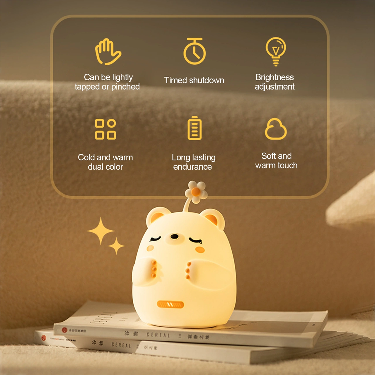 Folinda Kumandalı Yumuşak Silikon Ayak Lambası - 1200mah Pil, 30 Dakika Zamanlayıcı, Işık Seviyesi Ayarı, Güneş/soyu Işık, Göz Koruyucu Yumuşak Işık, Ev Dekorasyonu Beyaz