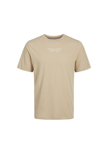 Jack & Jones Erkek T Shirt 12217167 Ekru
