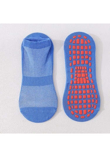 Mavi Tutkal Nokta Kaymaz Çorap Kavrama Çorap Kaymaz Yoga Ev Terlik Çorap Yastıklı Taban Çorap Erkekler Kadınlar İçin Mavi
