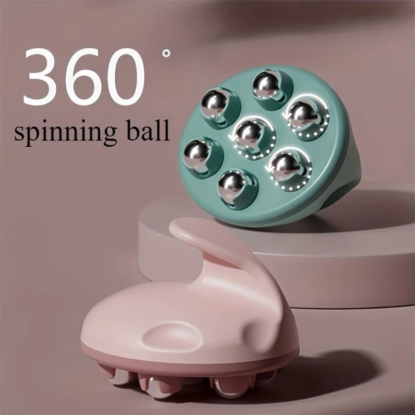 Xuweiwei Mavi 7 Tekerlekli Masaj Rulosu Derin Doku Kas Yoğurma Aleti Taşınabilir El Masajı Mavi