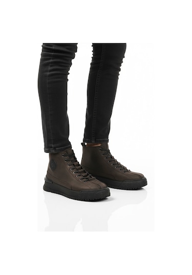 Antrasit Nubuk Hakiki Deri Kaymaz Erkek Bot 260014 M Antrasit Nubuk