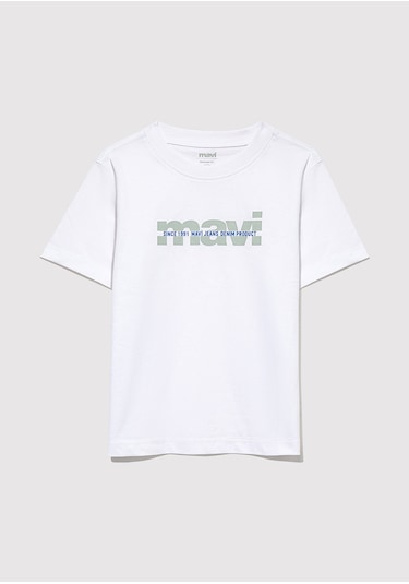 Mavi - Mavi Baskılı Beyaz Tişört 6610286-620 Beyaz