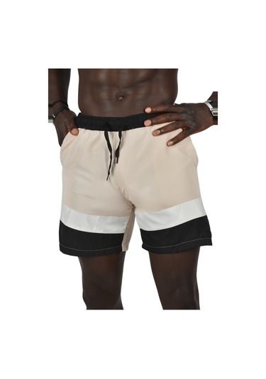 Deepsea Erkek Bej Micro Kumaş Fileli Deniz Şortu 003 Deepsea Erkek Bej Micro Kumaş Fileli Deniz Şortu 003