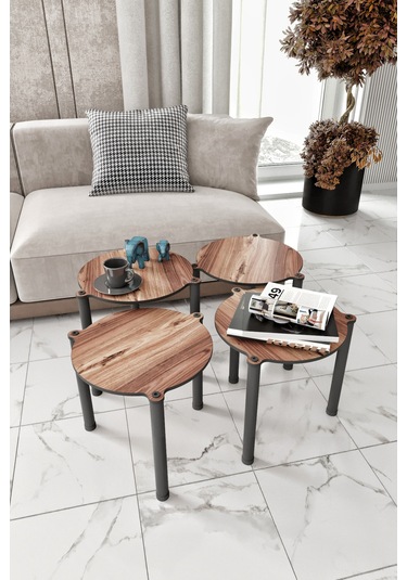 La Via Madran Ceviz Yuvarlak Zigon 4 Lü Ceviz