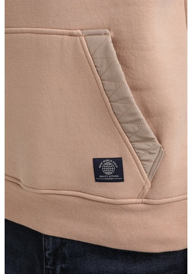 Kapüşonlu Bej Slim Fit Hoodie 23fwm64061 BEJ Bej