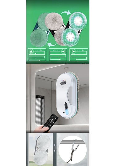 Kiwi KWC-7130 Uzaktan Kumandalı Sıvı Püskürtmeli Cam Silme Robotu