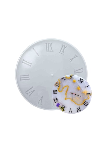 Epoksi Silikon Kalıp Roma Rakamlı Saat Kalıbı Battal Boy 40 Cm