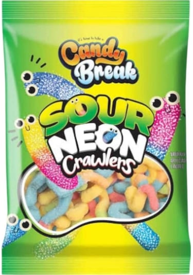 Candy Break Sour Neon Crawlers Solucan Jelibon 113 Gr