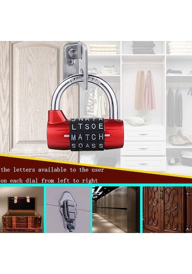 Padalink 5 Haneli Kilitli Zincir Kilit - Kapı Ve Dolap Güvenliği İçin Çok Renkli Seçenekler
