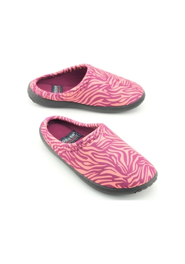 Gezer Kadın Kışlık Pu Rahat Taban Desenli Ev Bahçe Gondol Terlik Mor