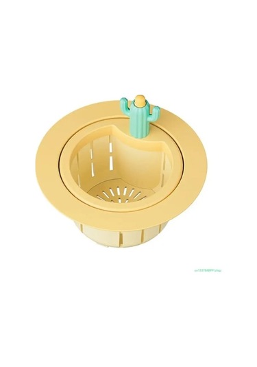 Novahub Yenilikçi Kaktüs Mutfak Atık Süzgeç Boşaltma Sepeti Çok Fonksiyonlu Yeşil Kaktüs Lavabo Filtresi Net Siyah Nikel