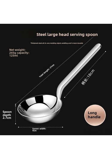 Kangvka 18-10 Paslanmaz Çelik Kısa Saplı Büyük Başlı Servis Kaşığı - Çorba, Pirinç Ve Makarna İçin Ergonomik Tasarım Diğer