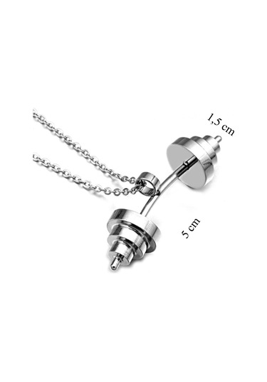 Paslanmaz Çelik Sporcu Halter Dambıl Kolye Çok Renkli