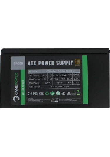 Gamepower GP-550 550W 80+ Bronze Güç Kaynağı