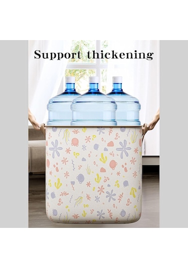 Depolama Çantaları Taşınabilir Giysiler Depolama Katlanabilir Küçük Saf Ve Taze Dolap Organizatör Depolama Kapları Dayanıklı Kulplar Çiçek Baskı Desen Organizatör Çantası 180l